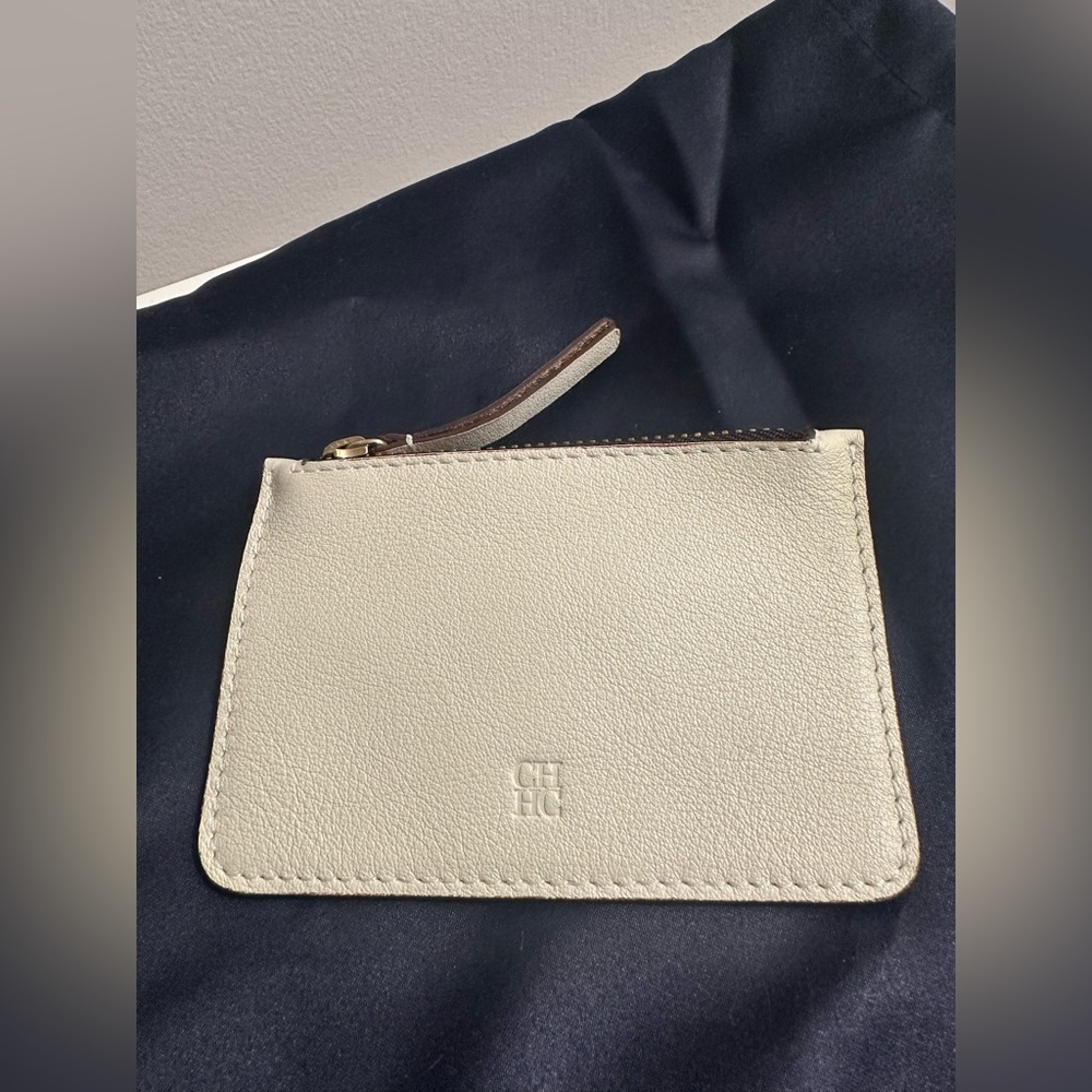Carolina Herrera Leather Small Zip Pouch/wallet